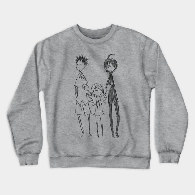 Meme, Shinobu and Araragi (Bakemonogatari) "Ending" Crewneck Sweatshirt by Kamishirts